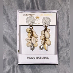 Eye Candy Los Angeles Luxe Collection Alloy Shell Dangly Earings. LUXURY. NWTS!